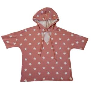 Y2K Blush Pink Star Hoodie Size M